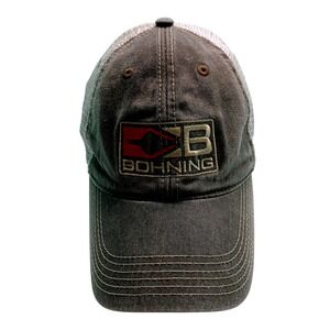 Bohning Archery Trucker Hat Mesh Back Snapback Brown Tan Logo